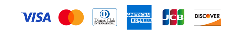 VISA、MasterCard、JCB、AMERICAN EXPRESS、Diners Clubの国際5大ブランド