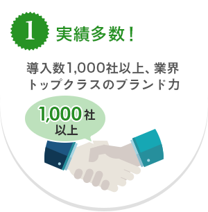 1.実績多数　導入数1,000社以上、業界トップクラスのブランド力
