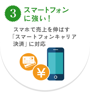 3.スマートフォンに強い！　スマホで売上を伸ばす「スマートフォンキャリア決済」に対応