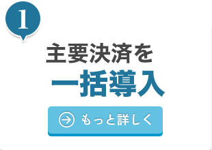 主要2決済を一括導入 もっと詳しく