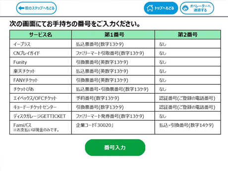 ④ 番号体系の確認画面